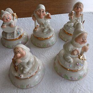 Lot of 5 of the 7 Disney Dwarfs. "Dopy, Grumpy, Bashful, Sleepy and Happy"